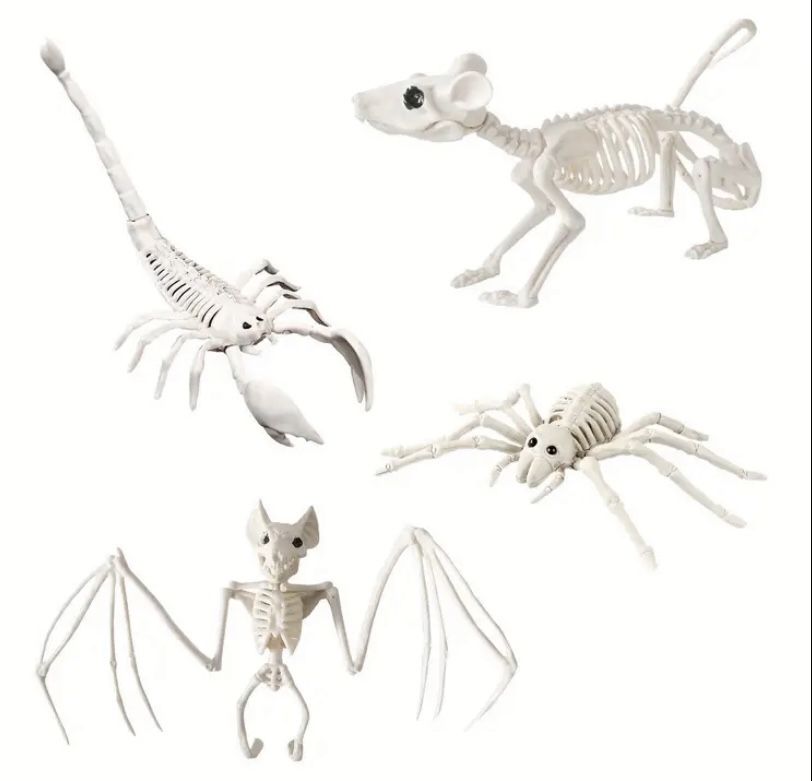 Vidillo Halloween Animal Skeletons, Bats, Spiders, Scorpions, And Dog Plastic Skeletons Are Used In Yards, Gardens, Lawns, Terraces, Halloween Parties