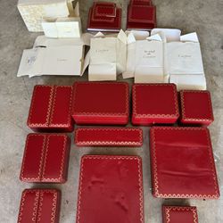 Authentic Cartier Jewelry / Watch Boxes (10) W/ COA Cards & Accessories 