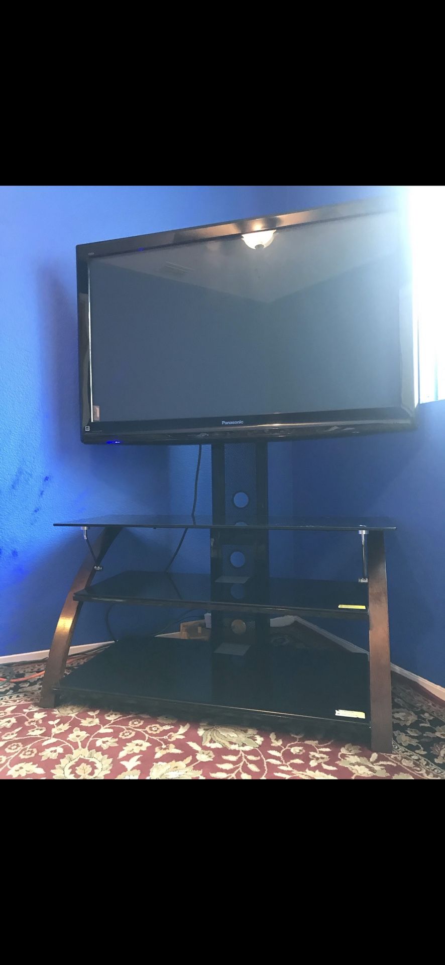 54’ Panasonic Tv With Tv Stand/table