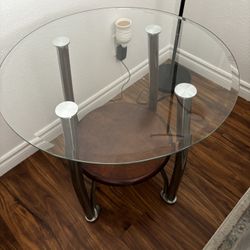 Vintage Glass Side Tables – Set of 2