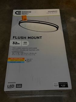 Orbit 32 in. Matte Black Oval LED Flush Mount Ceiling Light 3000 Lumens 42W Adjustable CCT 120V Dimmable.