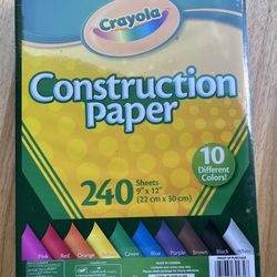 Crayola Construction Paper 10 Colors 240 Sheets 9" x 12"
