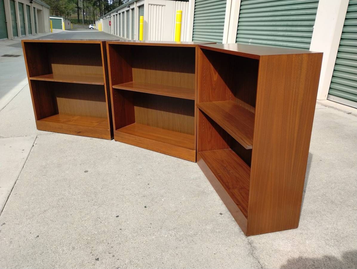 (3) Vintage 3ft Tall Bookcases w/2 Adjustable Shelves - Made by Hale