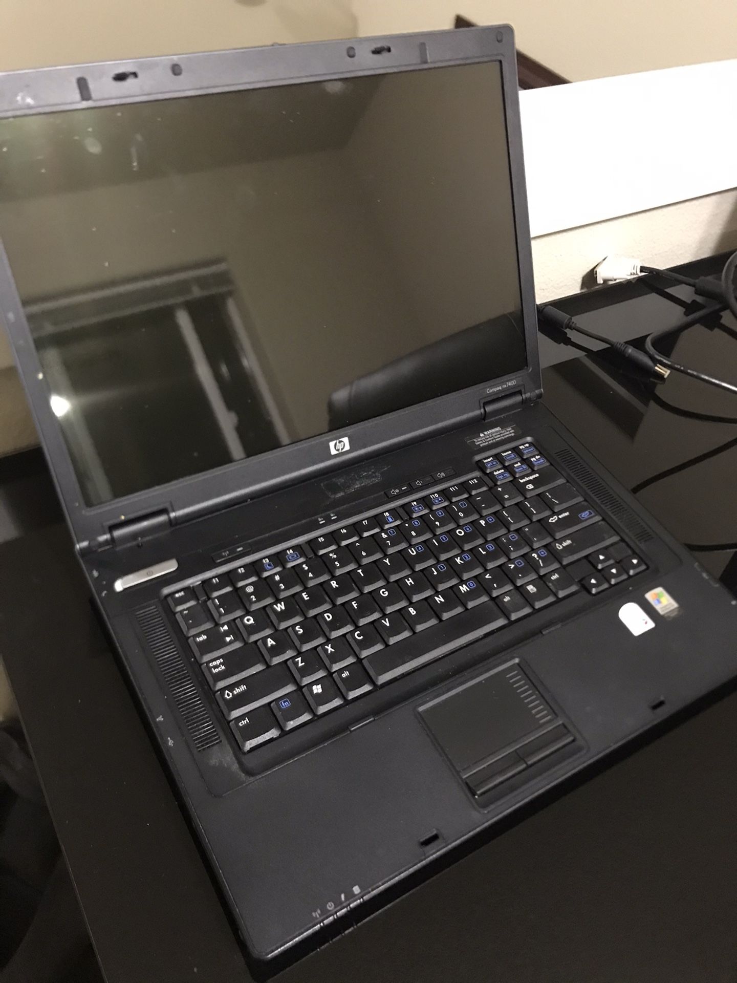 HP Compaq nx7400 notebook with Windows XP pro.