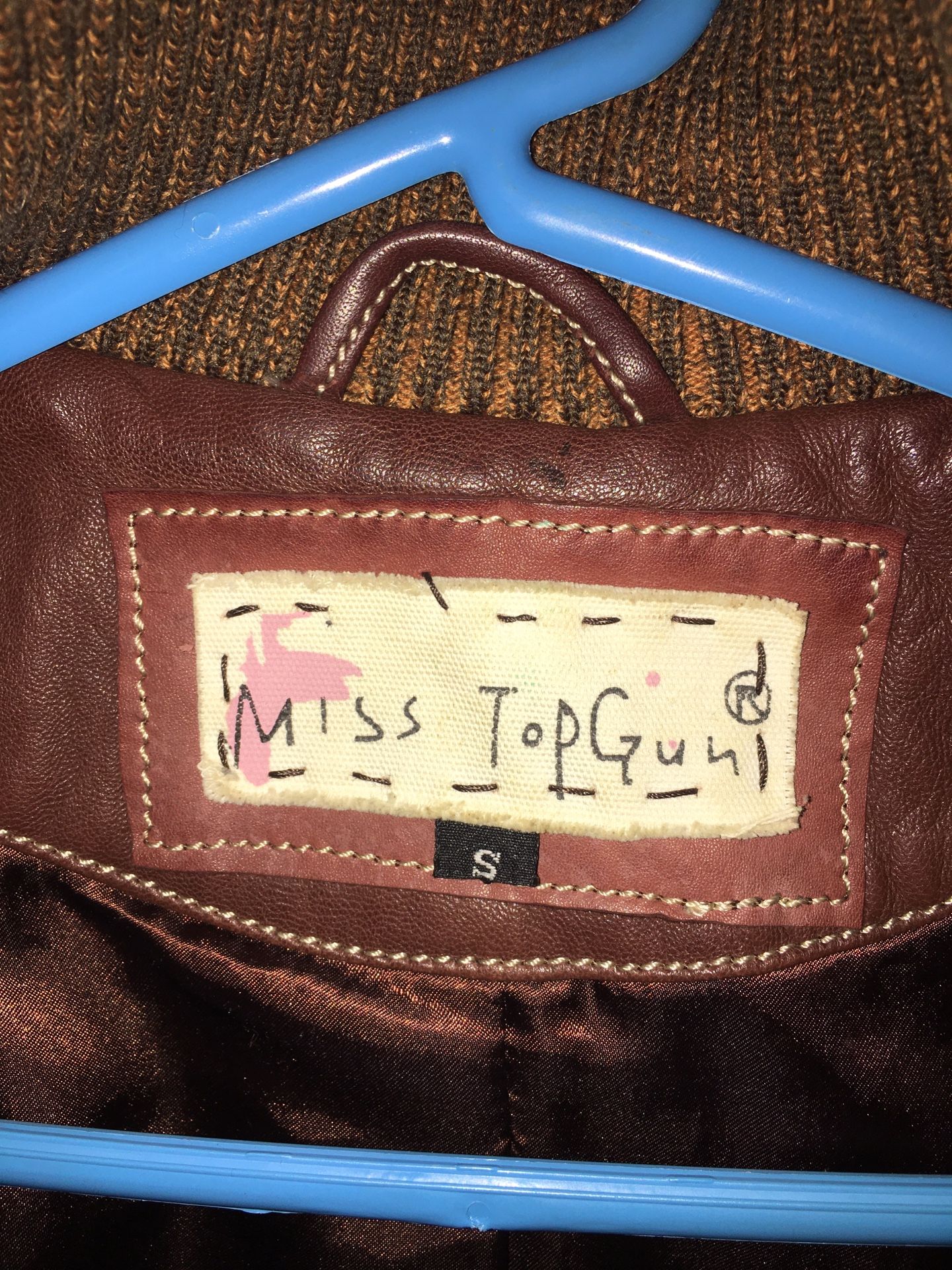 Absolutely Sexy “miss Top Gun” Leather Jacket. Size Small