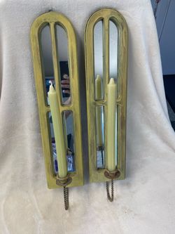 Mirrored Wall Candle Sconces Set of 2
