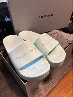 Balenciaga slides (color- green aqua )