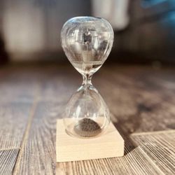 Magnetic Hourglass with Wood Base