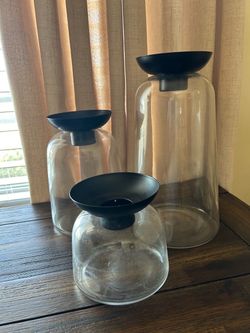 Glass candle holders (set of 3)