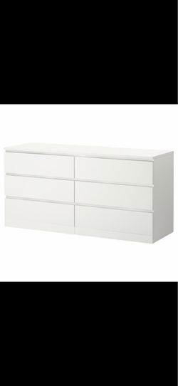 IKEA MALM 6-Drawer Dresser with Glass Top (63”) – $300 OBO