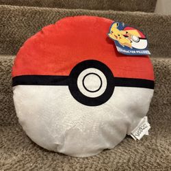 Gotta Catch Em' All Pokemon Character Poke Ball Pillow NWT 13x13