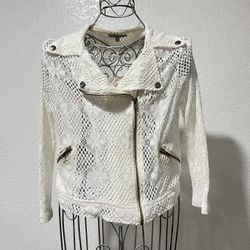 Jacket Laced Jacket Charlotte Russe Size M  It has some stains. Details in photos