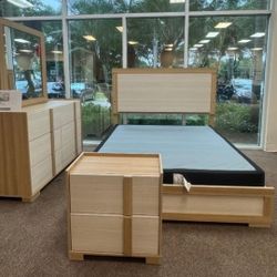 Led Lights Bedroom Set Woood Bedroom 4 Pcs New