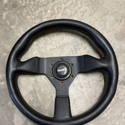 Momo Steering Wheel Monte Carlo Black Leather 320mm With Black Horn Button