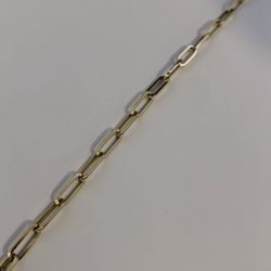 14k Gold Paperclip Bracelet