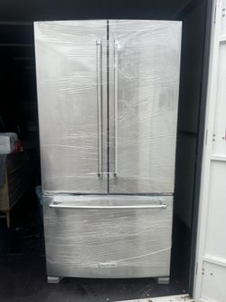 KitchenAid - 20 Cu. Ft. French Door Counter-Depth Refrigerator - Stainless Steel