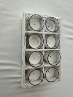 8-Pack White Unscented Votive Candles in Glass Jars — 15 Hour Burn