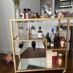 Gold Mirror bar cart 