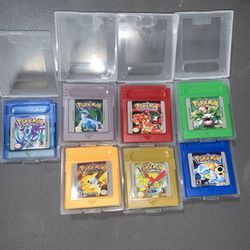 Pokemon 7 Game Bundle Red, Silver, Blue, Green, Gold, Yellow, Crystal For GBA GBC Gameboy Advance 