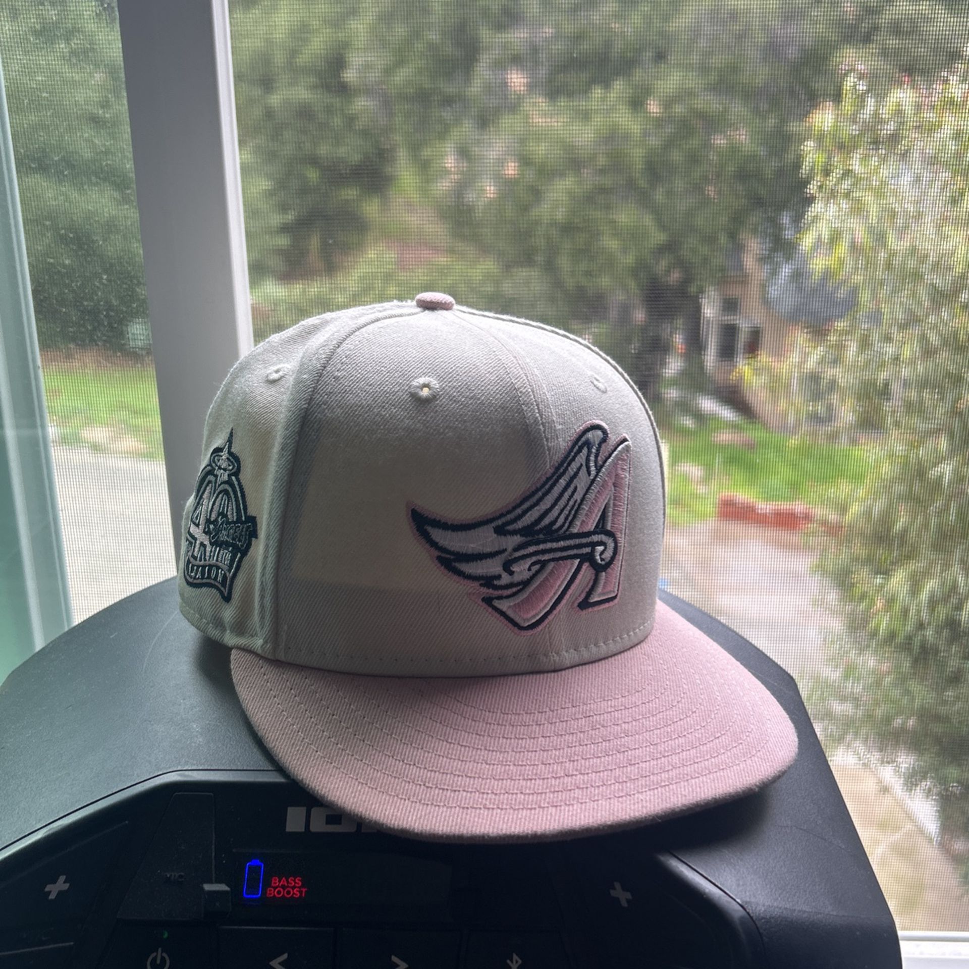 White/pink Baseball Angels 7 1/8 Hat