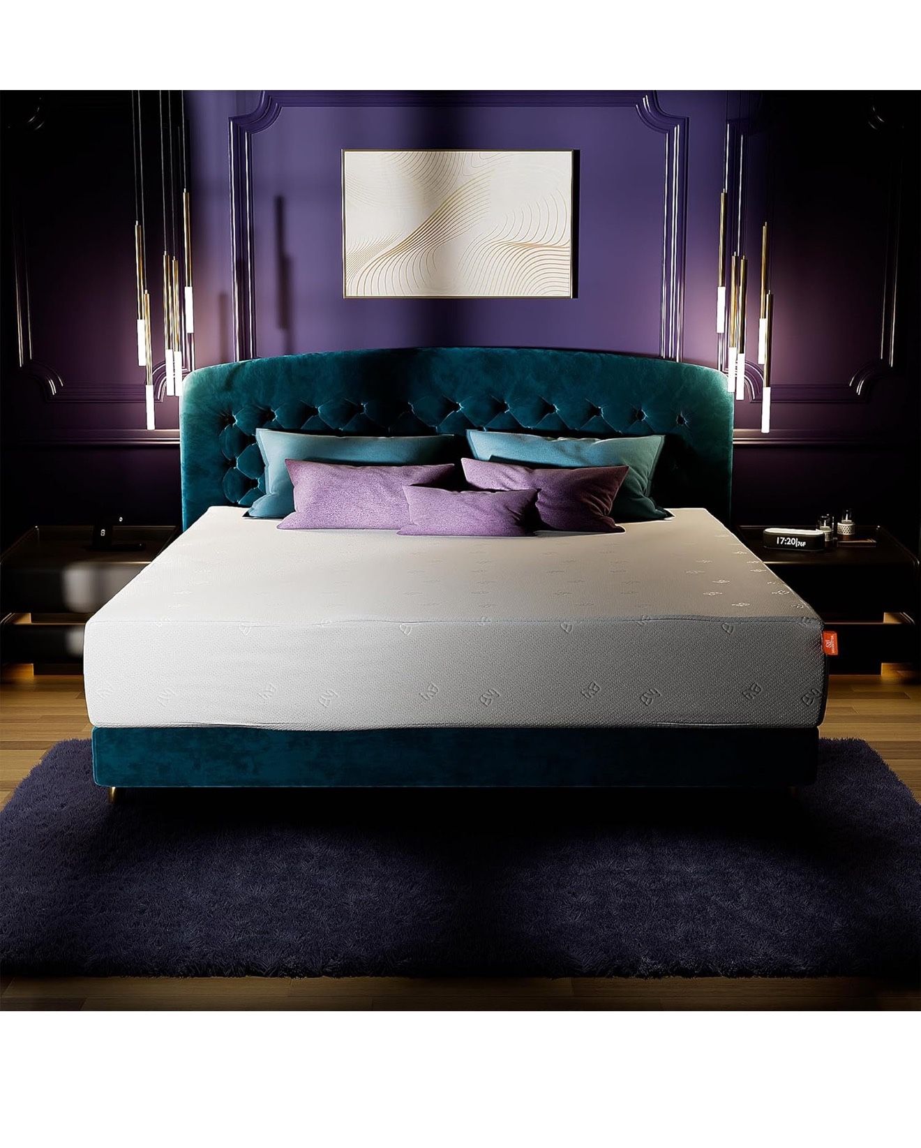 12-Inch King Size Mattress for Sleep Cooler, Medium to Firm Support Cooling Gel Memory Foam Mattress for Back Pain & Pressure Relief, King Mattress in