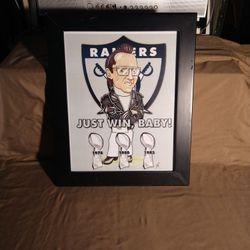 **Oakland/LA/Vegas RAIDERS! AL DAVIS* Framed " Just win Baby " 14" X 17"