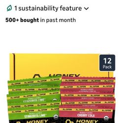 Honey Stinger Organic Caffeinated Energy
Chew Variety Pack, 6 Packs Each of Cherry
Cola & Stingerita Lime, Gluten Free, for
Exercise, Endurance & Perf