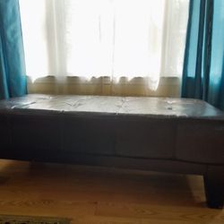 Faux Leather Ottoman 