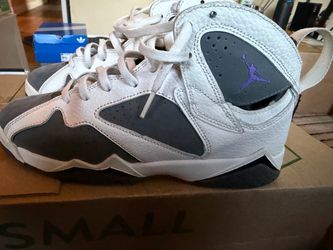 Air Jordan 7 White Grey Purple Sneakers. Size 6.5 men