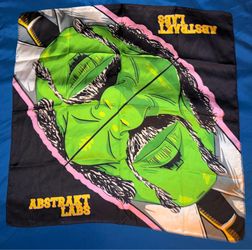Abstrakt Labs Graphic Bandana Scarf Green Cartoon Character Promo Merch Streetwear