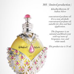 Khadlaj Harem Al  Sultan Silver  Concentrated Perfume  Oil.