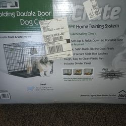 Folding Double Door Dog Crate 