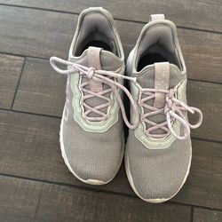 Grey and purple Adidas girl shoes size 3 youth