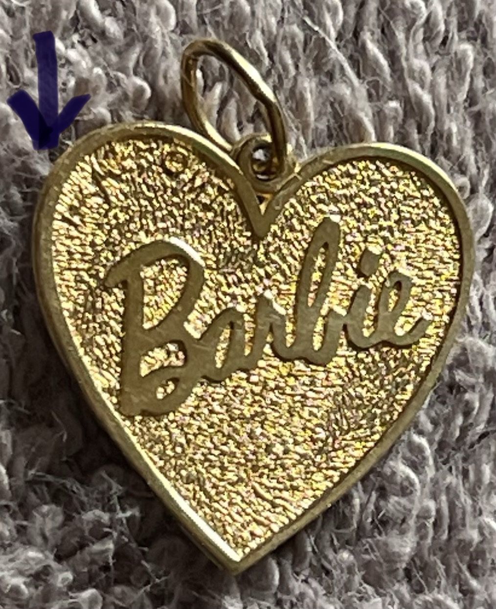 Barbie Necklace Charm 14k Gold