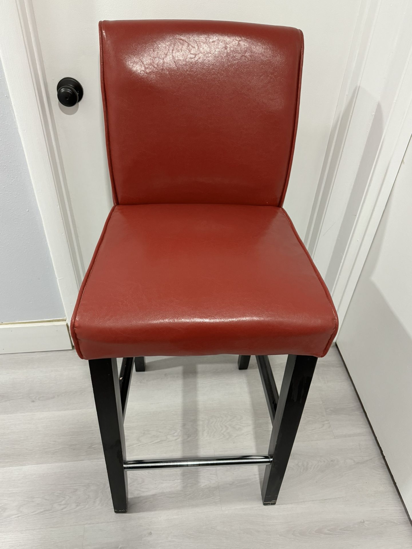 High Red Leather Stools 