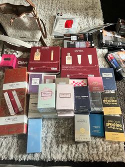 Perfume, cologne, purses