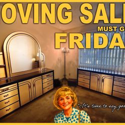 Art Deco Dresser Set – Mirror + Long Dresser – $225 OBO – Must Go by Friday
