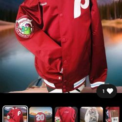New Mitchell Ness Philadelphia Phillies Reversible Bomber Jacket