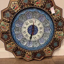Wall Clock - Antique Handmade Khatam Wall Clock