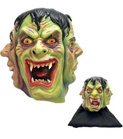Halloween Latex Mask with Cape Costume Set 3 Emoticons Cosplay Mask