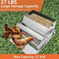 Automatic Chicken Feeder-25lb Metal Treadle Poultry Feeder $50