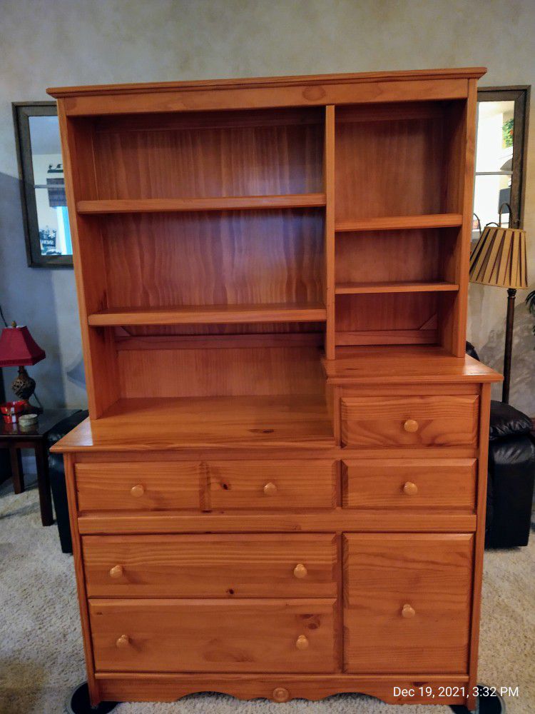 Beautiful Wood Dresser with Built In Changing Table 