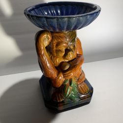 Vintage Monkey Candy / Candle Dish Statue