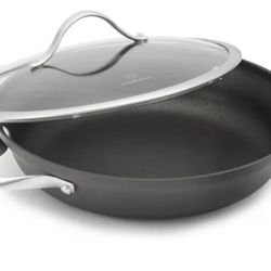 Calphalon Hard anodized two-handle 12-inch everyday pan with glass lid