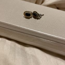 Sapphire and diamond accent post earrings