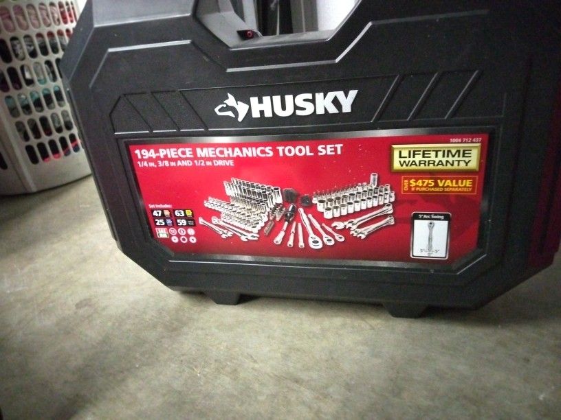Husky - H194MTS - 194pc Mechanics Tool Set 1/4" 3/8" 1/2" Drive Wrenches - NEW