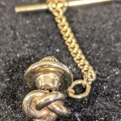 Vintage Tie Tack with Chain