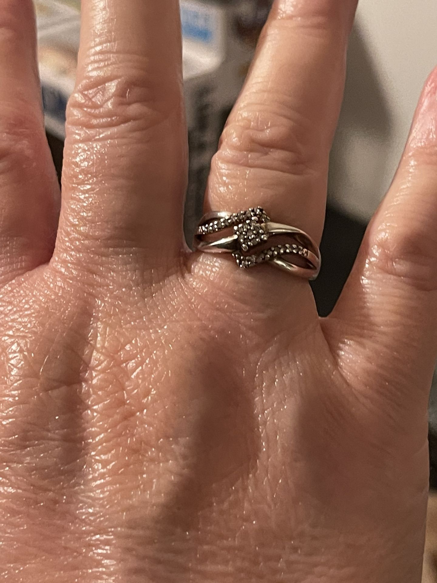Kay Jewelers Women’s Sterling Silver (925) 1/4ct Size 7.5 Forever Diamond Ring