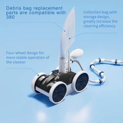 Upgrade Pool Pressure Side Sweeper – Professional Pool Cleaner for Efficient Swimming Pool Cleaning, Stable 4-Wheel Structure Design