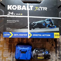 NEW Kobalt XTR 24V Max Reciprocating Saw, Case, 4ah Ultimate Battery & Charger